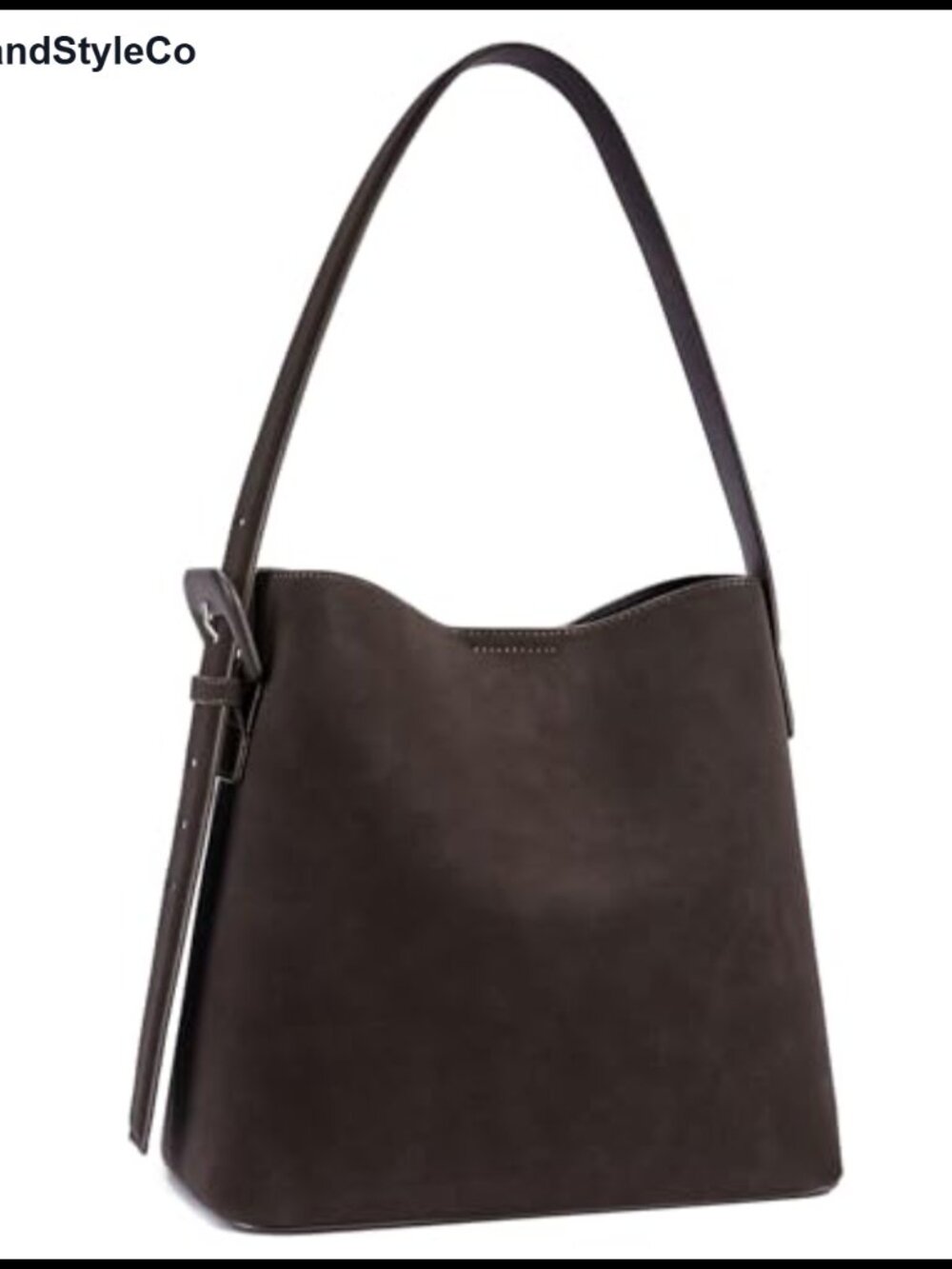 Vegan Suede Bucket Bag for Women Adjustable Strap Hobo Purse